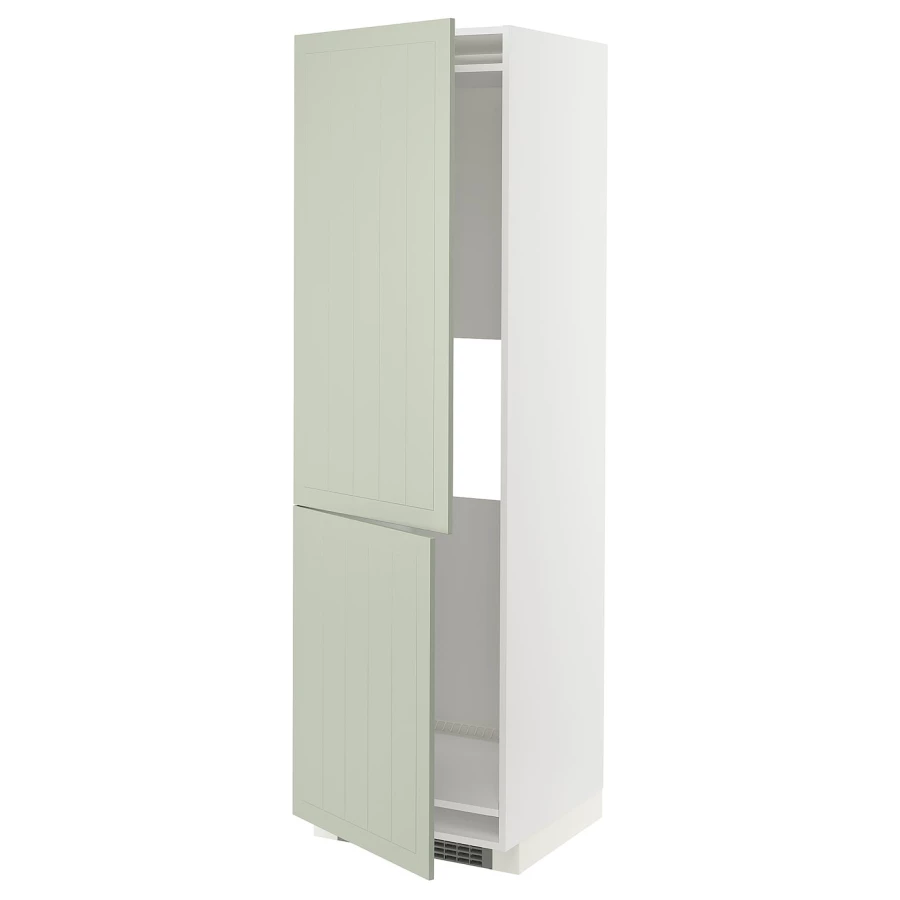 Шкаф-пенал - METOD IKEA/ МЕТОД ИКЕА,  208х60  см, белый /зеленый (изображение №1)