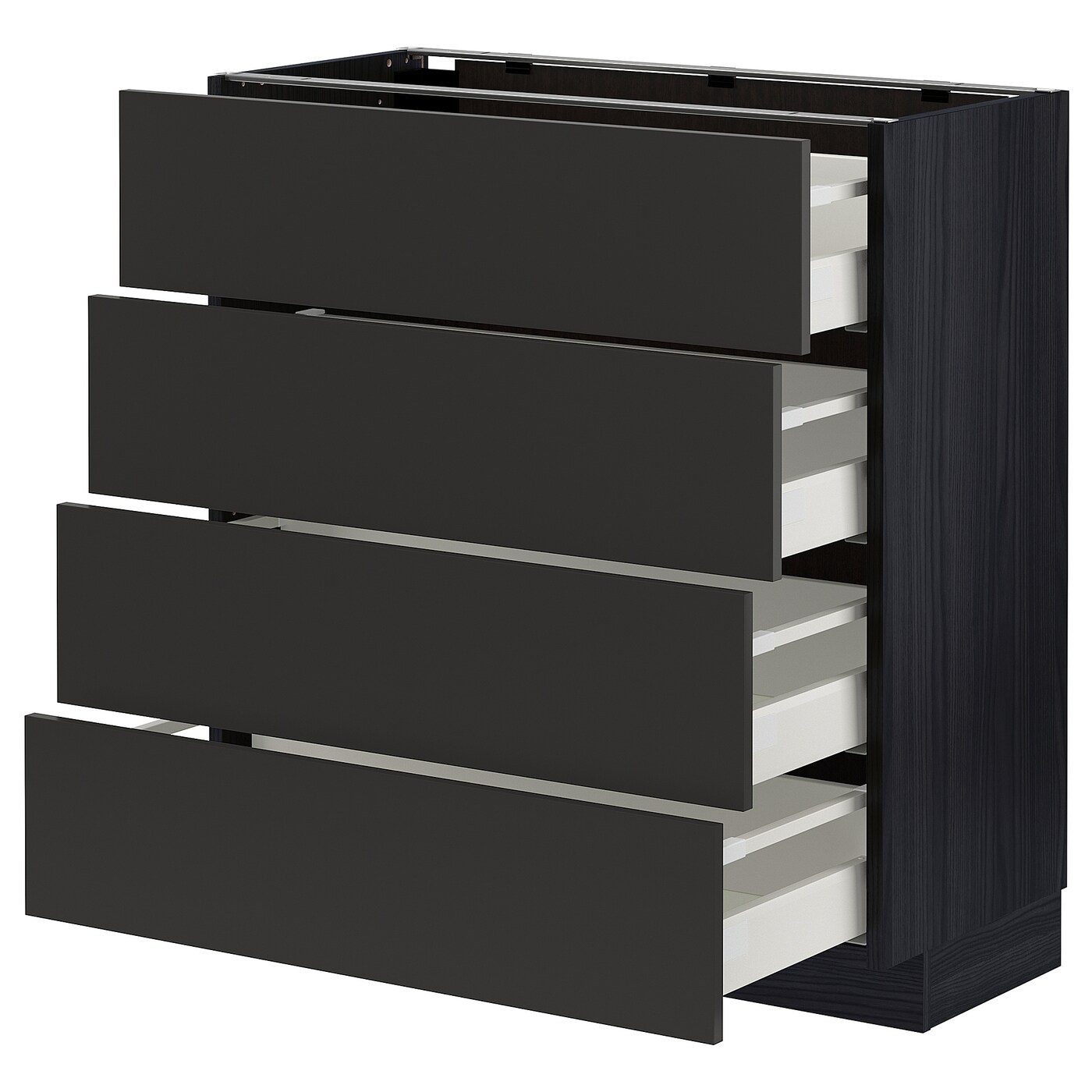 Напольный кухонный шкаф  - IKEA METOD MAXIMERA, 88x39,2x80см, черный, МЕТОД МАКСИМЕРА ИКЕА