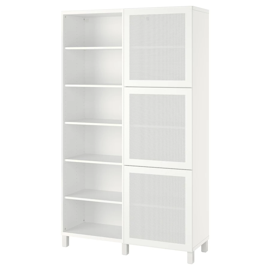 Книжный шкаф с дверцей - IKEA BESTA, 120x42x202 см, белый, БЕСТА ИКЕА (изображение №1)