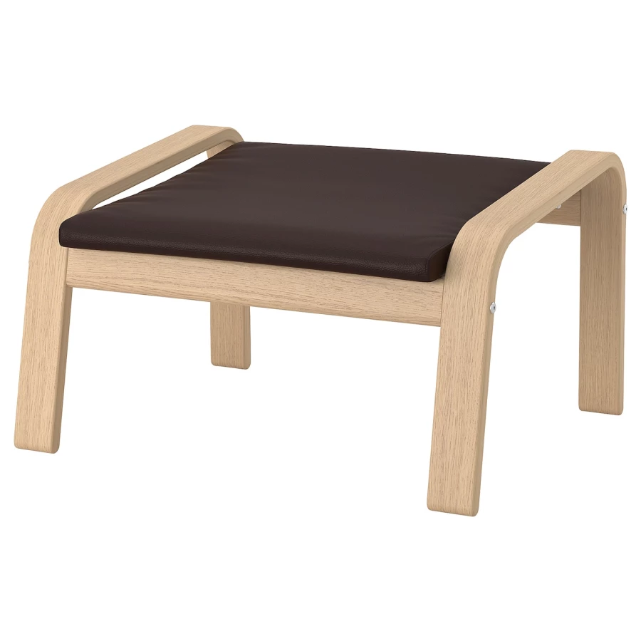 Кресло/табурет для ног - POÄNG / POАNG  IKEA/ ПОЭНГ ИКЕА,  72х66х7 см , коричневый (изображение №3)