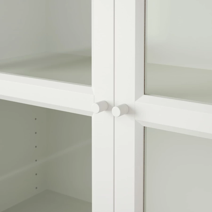 Книжный шкаф со стеклянной дверцей - BILLY/OXBERG IKEA/БИЛЛИ/ОКСБЕРГ ИКЕА, 30х80х202 см, белый (изображение №4)