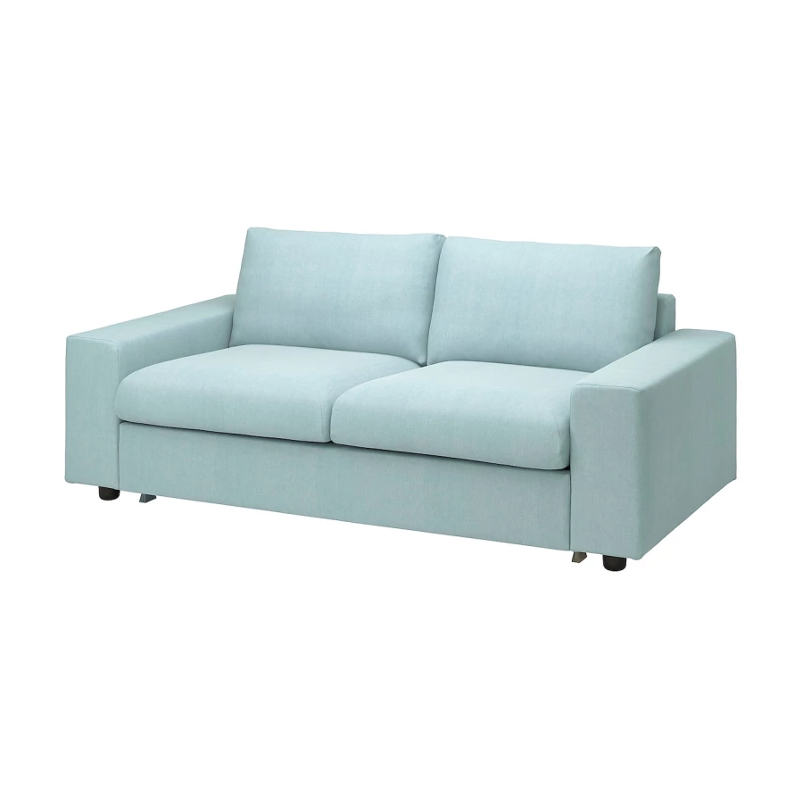2-местный диван с широкими подлокотниками/Саксемара средний серый - IKEA VIMLE, 98x204см, бежевый, ВИМЛЕ ИКЕА (изображение №2)