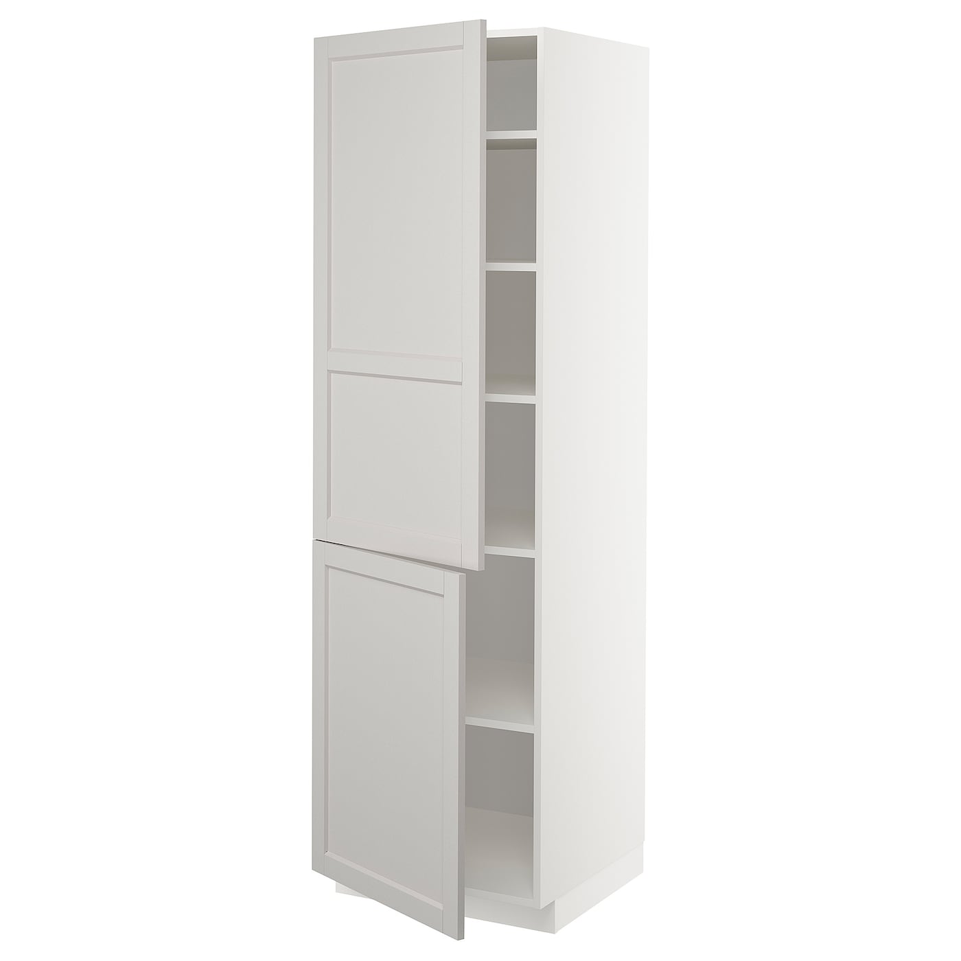 Высокий шкаф - IKEA METOD/МЕТОД ИКЕА, 200х60х60 см, белый/серый
