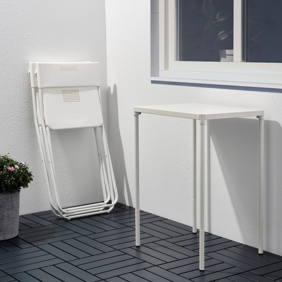 Комплект стол и стул - FEJAN IKEA/ ФЕЙЯН ИКЕА, 94х44х7 см, белый (изображение №4)