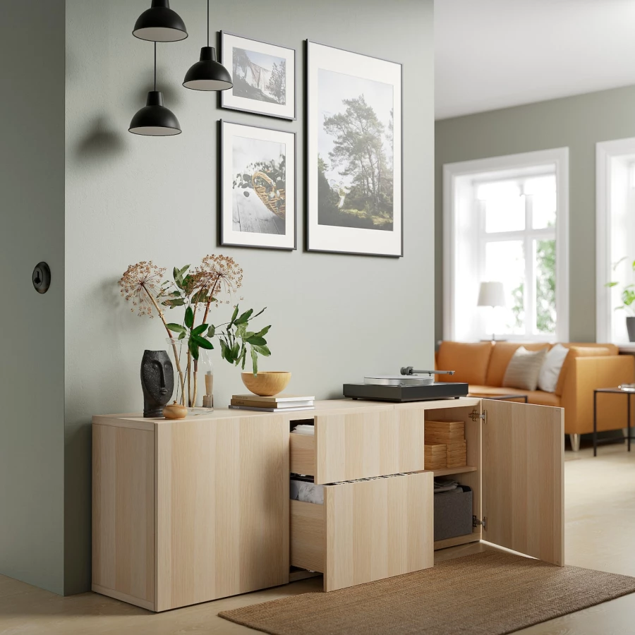 Комбинация для хранения - IKEA BESTÅ/BESTA/ БЕСТА/БЕСТО ИКЕА, 180x42x65 см, коричневый, (изображение №2)