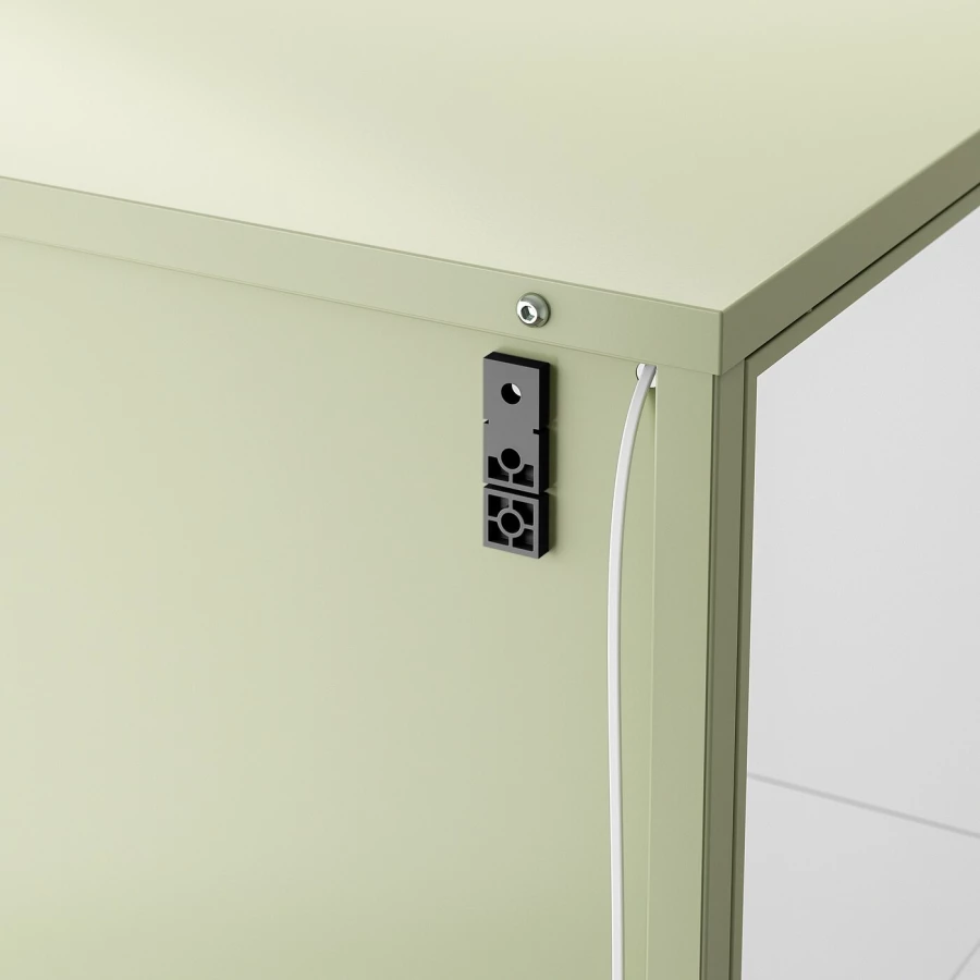 Шкаф со стеклянными дверцами  - RUDSTA IKEA/ РУДСТА ИКЕА, 42x37x155 см, светло-зелёный/прозрачный (изображение №6)