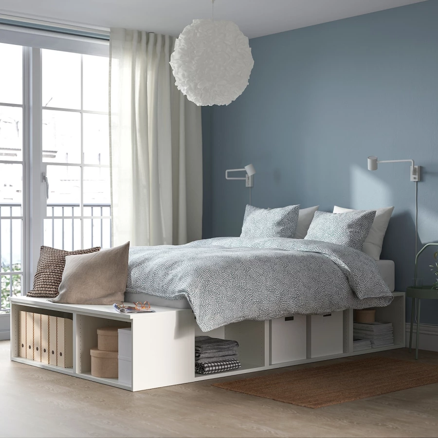 Каркас кровати со шкафами - IKEA PLATSA, 200х140 см, белый, ПЛАТСА ИКЕА (изображение №3)