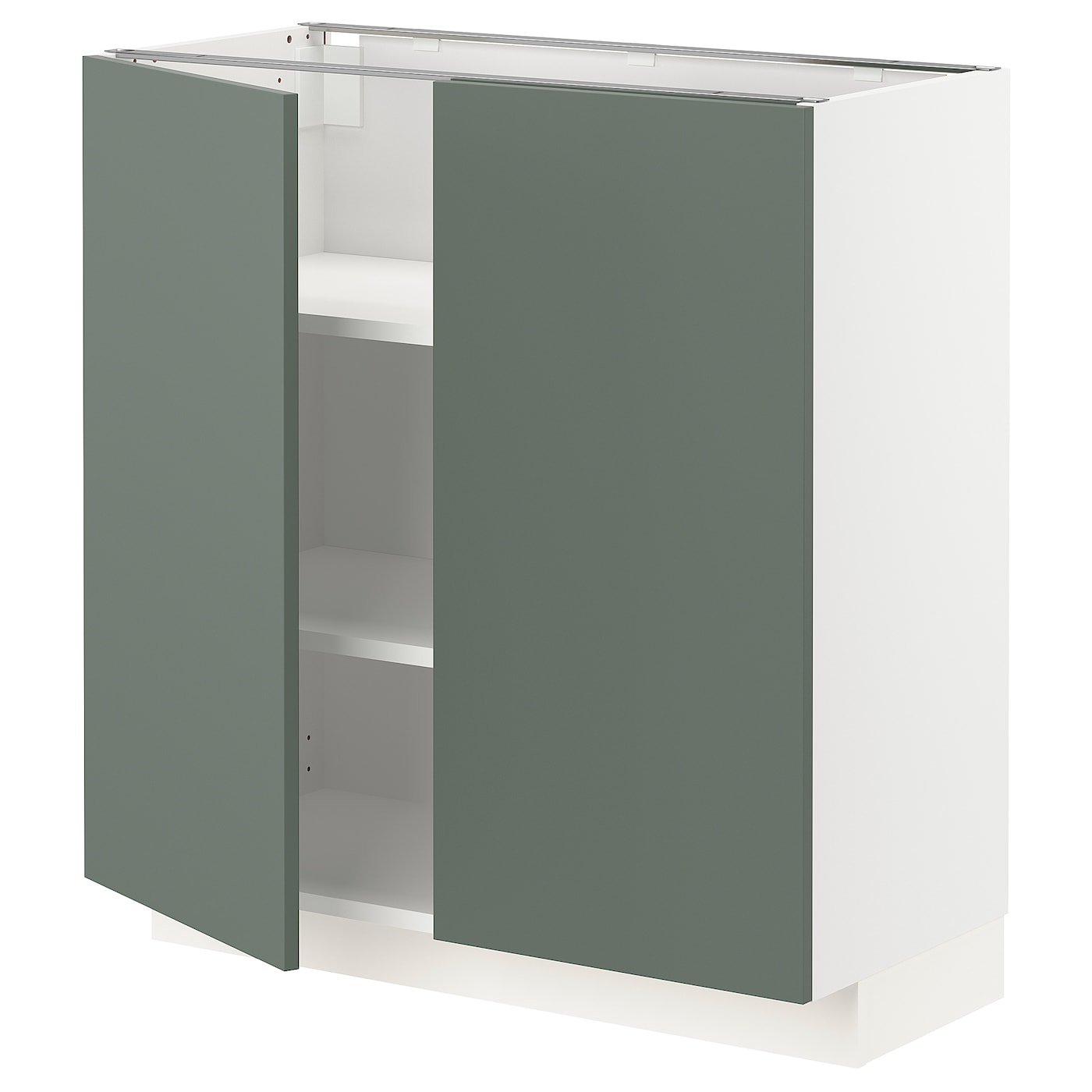 Шкаф под раковину  - IKEA METOD, 88x39x80см, белый/серо-зеленый, МЕТОД ИКЕА
