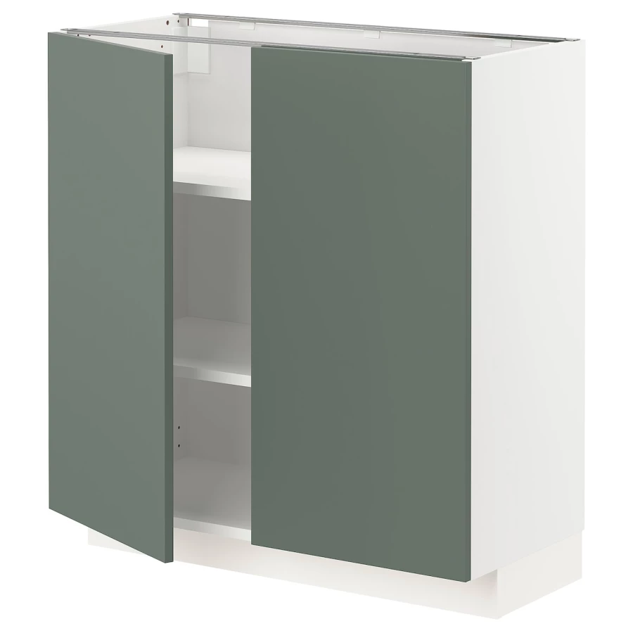 Шкаф под раковину  - IKEA METOD, 88x39x80см, белый/серо-зеленый, МЕТОД ИКЕА (изображение №1)