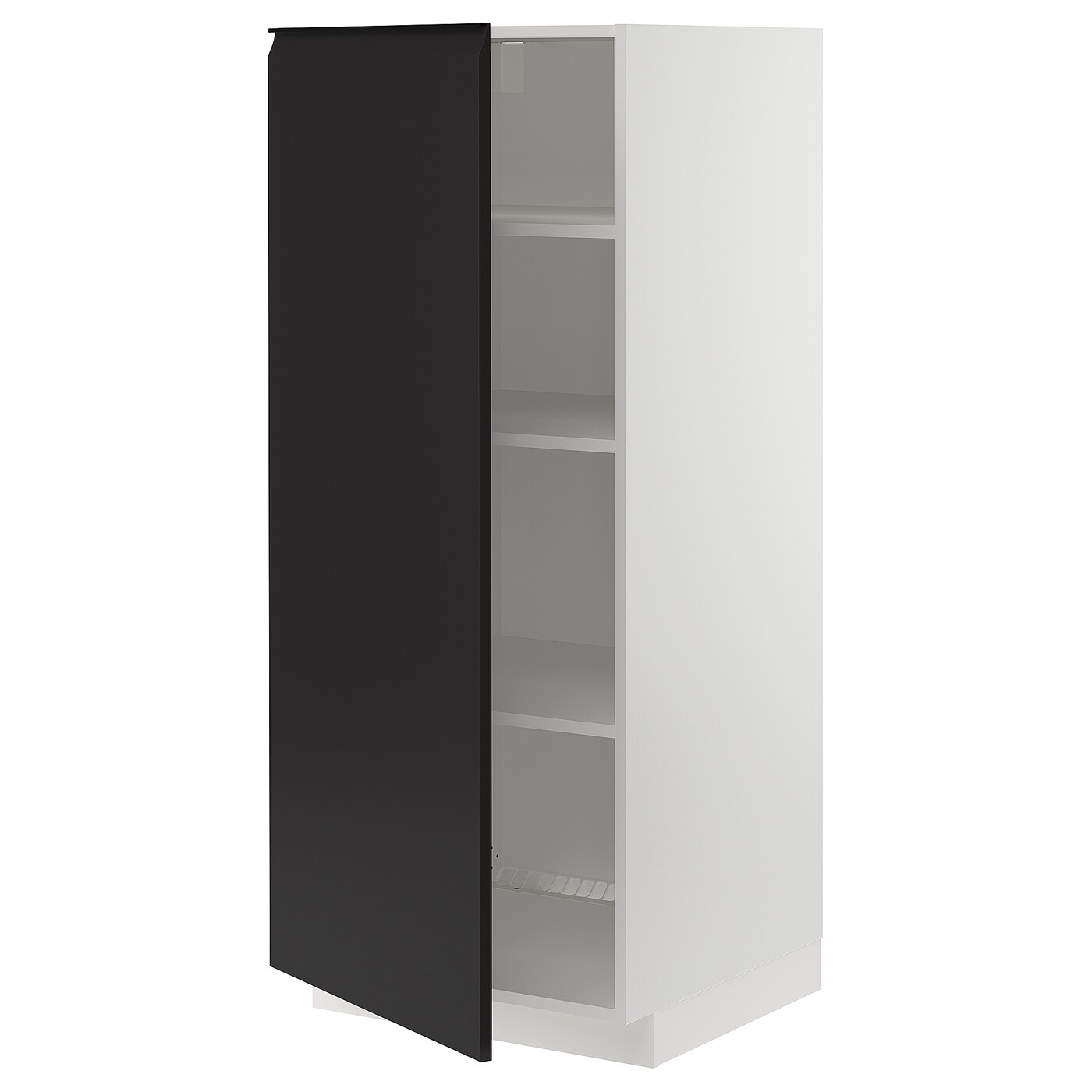 Высокий кухонный шкаф - IKEA METOD/МЕТОД ИКЕА, 140х60х60 см, белый/черный