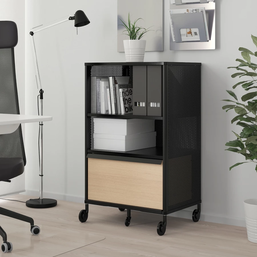 Офисный шкаф с умным замком - IKEA BEKANT, черный, 61х45х101 см, БЕКАНТ ИКЕА (изображение №3)