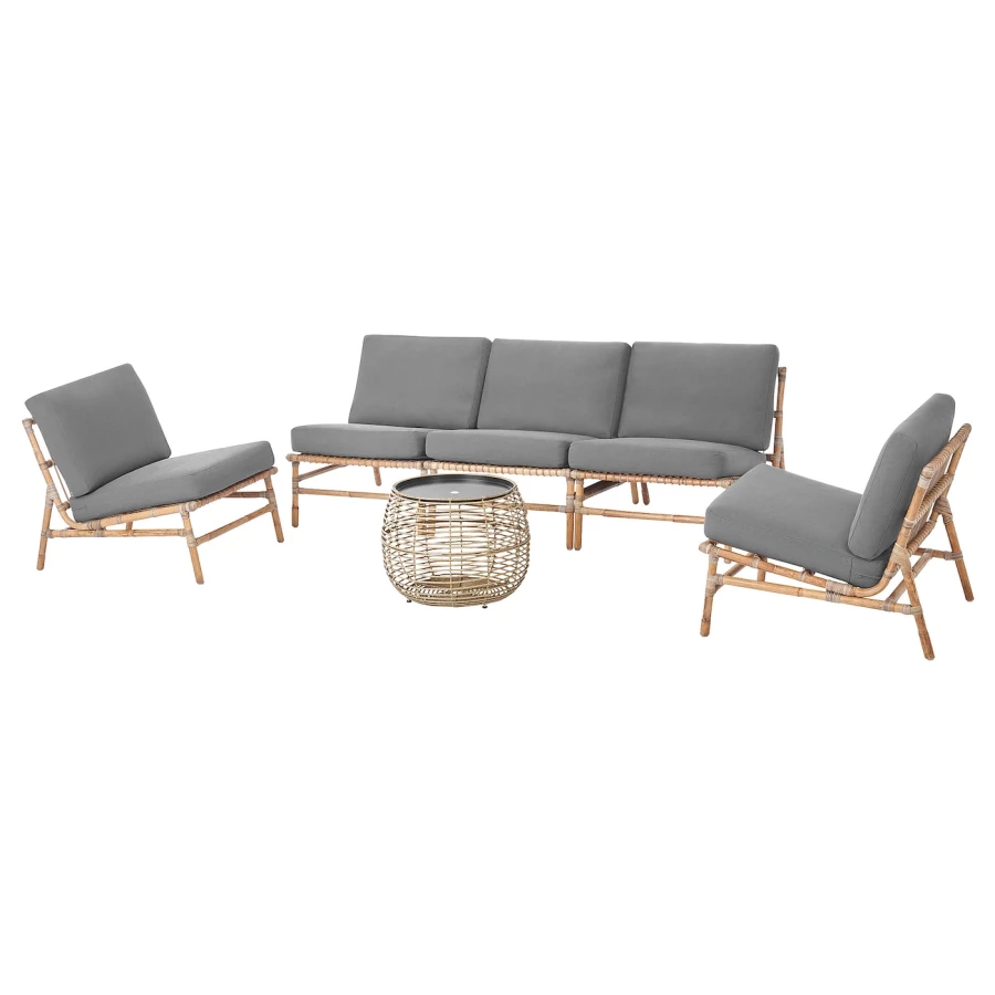 Комплект мебели для сада  - TVARÖ / FRÖSÖN/TVARО / FRОSОN  IKEA/  ТЭРНО/ФРЕСЕН  ИКЕА,  76х65 см, серый (изображение №1)