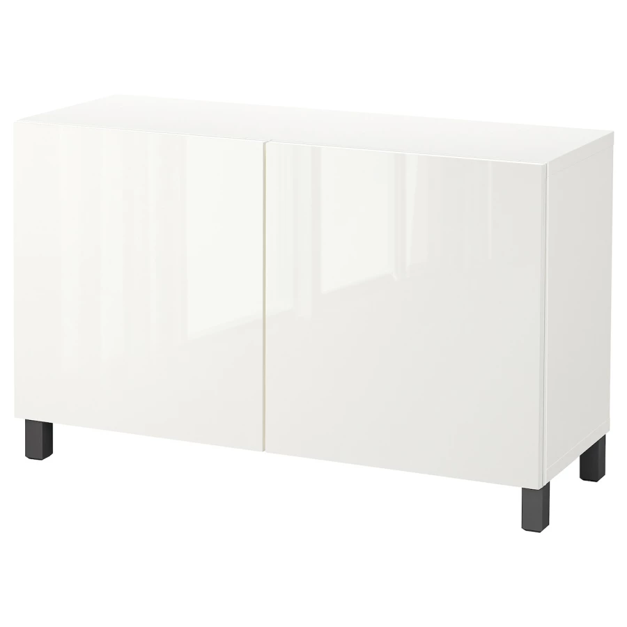 Комбинация для хранения - BESTÅ/ BESTА IKEA/ БЕСТА/БЕСТО ИКЕА, 74х120 см, белый (изображение №1)