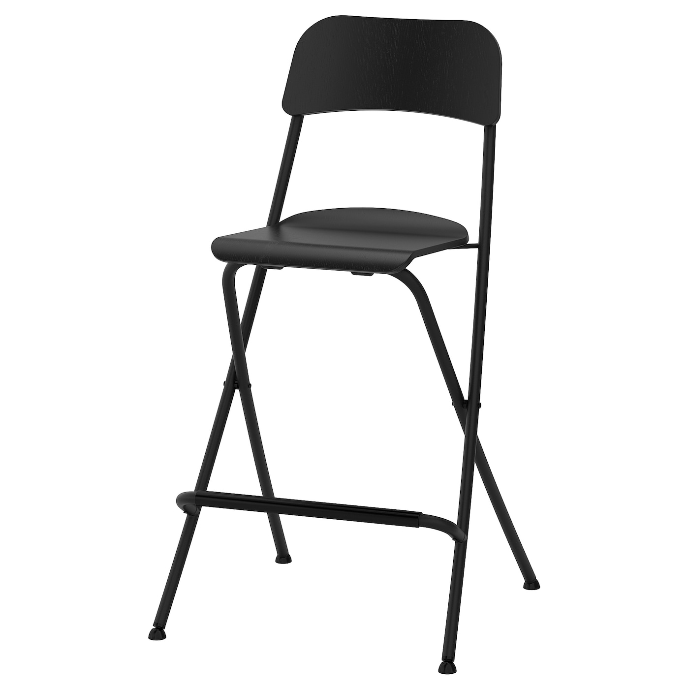 Барный стул со спинкой, складной - IKEA FRANKLIN/ФРАНКЛИН ИКЕА , черный, 63 см