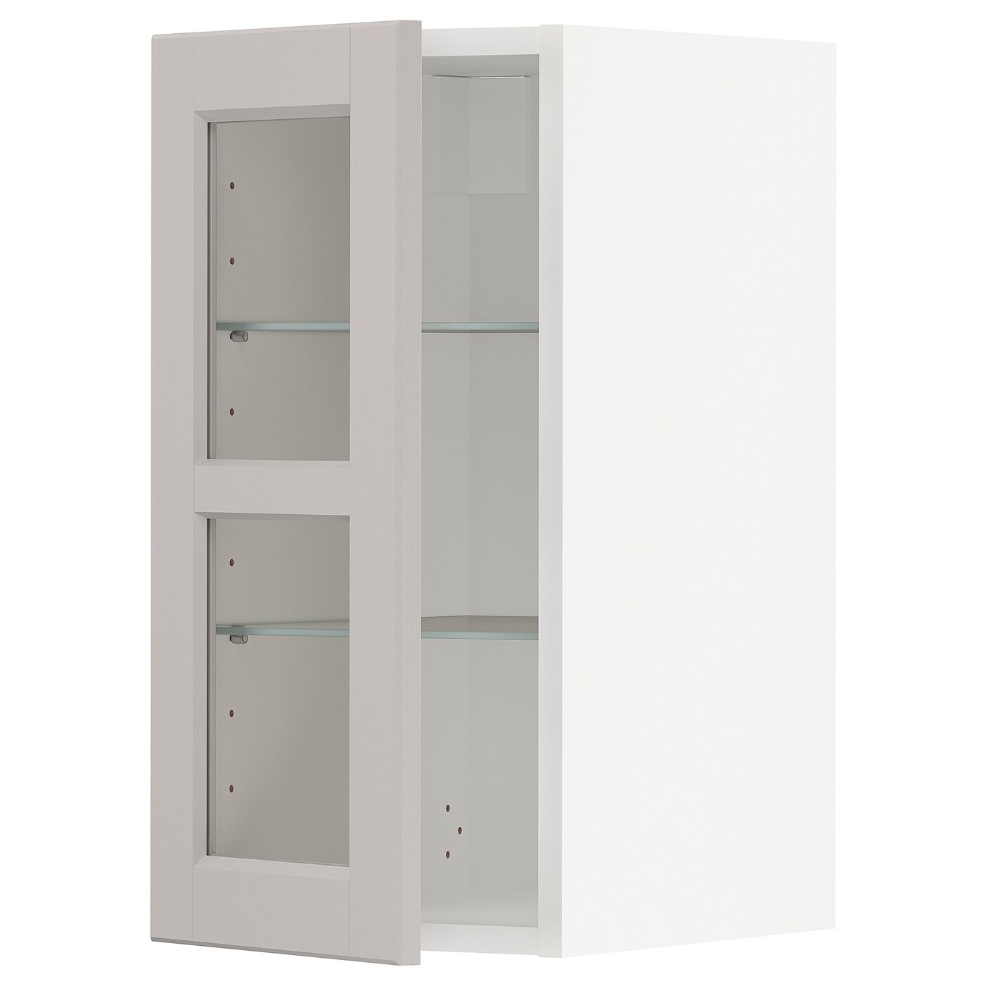 Шкаф со стеклянными дверцами  - METOD  IKEA/  МЕТОД ИКЕА, 30х60 см, белый/светло-серый