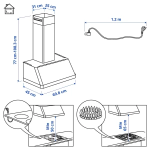 Второе фото. FOKUSERA Вытяжка настенная ИКЕА