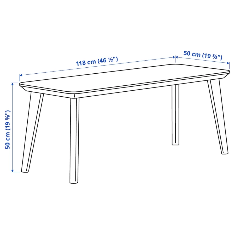 Журнальный стол - IKEA ИКЕА LISABO, 118x50х50 см, шпон ясеня (изображение №9)