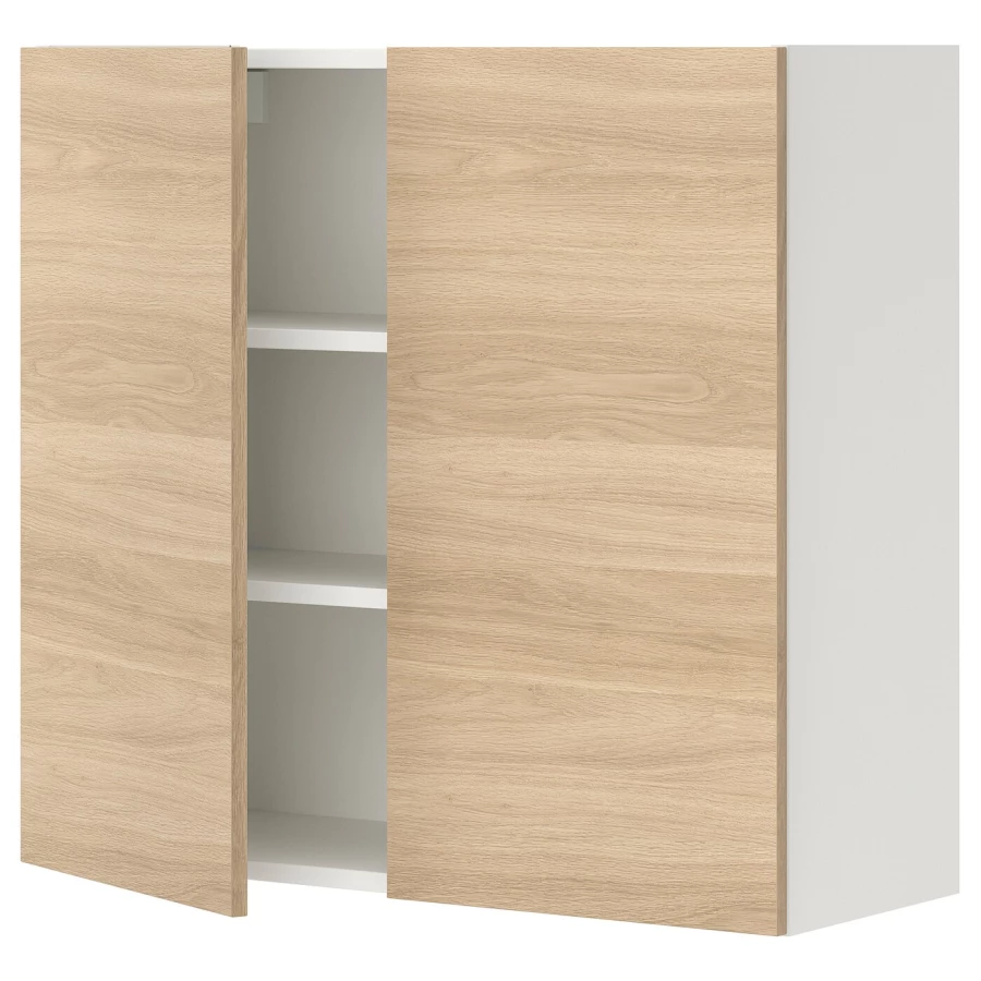 Кухонный настенный шкаф - ENHET IKEA/ ЭНХЕТ ИКЕА, 80х30х75 см, белый/бежевый (изображение №1)