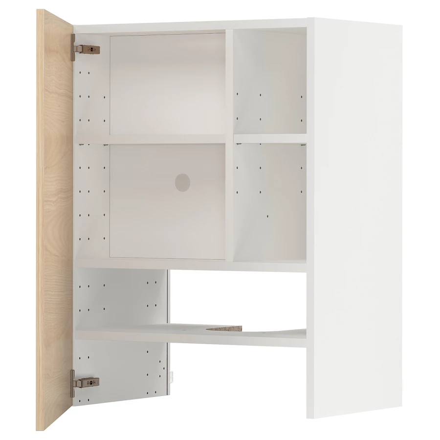 Навесной шкаф - METOD IKEA/ МЕТОД ИКЕА, 80х60 см, белый/под беленый дуб (изображение №1)
