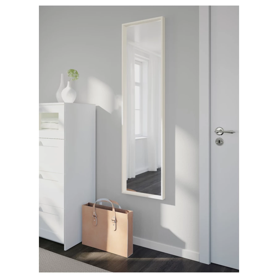 Зеркало - NISSEDAL IKEA/ НИССЕДАЛЬ ИКЕА, 40х150 см,  белый (изображение №2)