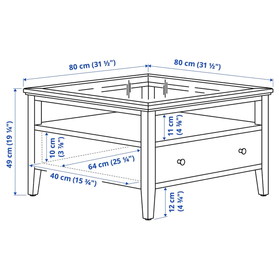 Журнальный стол - IDANÄS /IDANАS  IKEA/ ИДАНЭС ИКЕА, 80х80 см, белый (изображение №5)