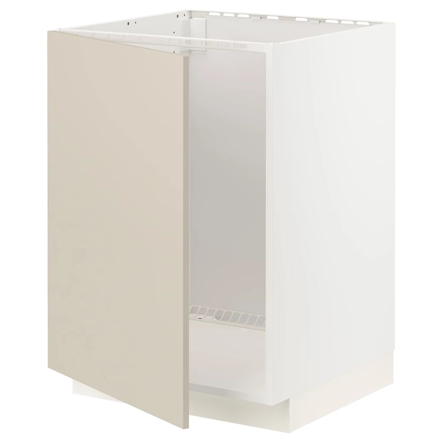 Напольный шкаф - METOD IKEA/ МЕТОД ИКЕА,  88х60  см, белый/светло-бежевый (изображение №1)