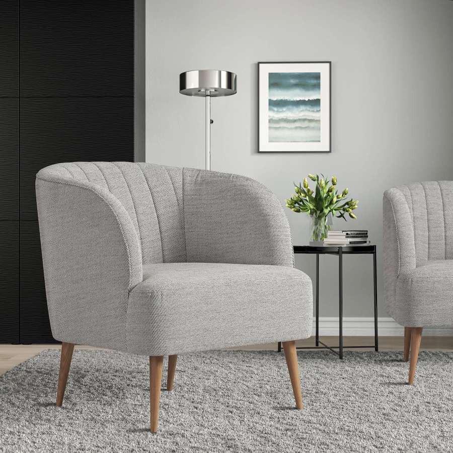 Кресло - IKEA FULLÖSA, 68х70х72 см, серый, (изображение №3)