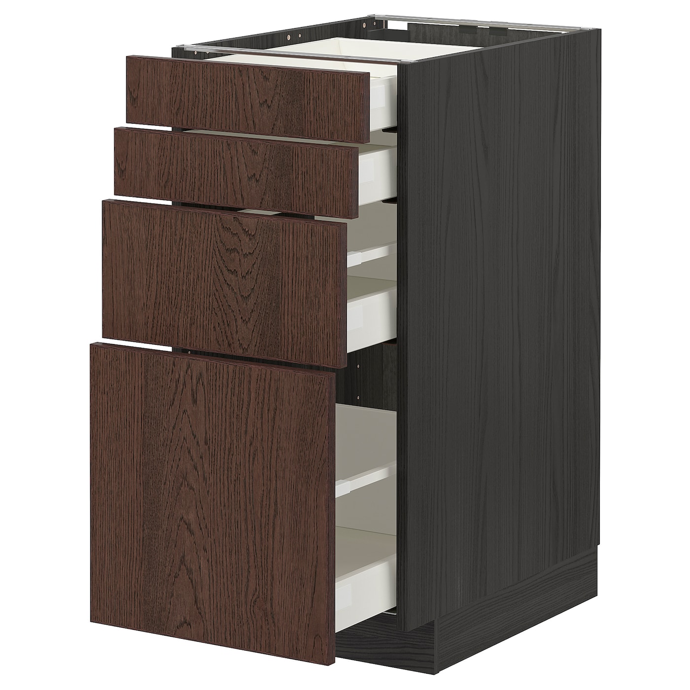Напольный кухонный шкаф - METOD / MAXIMERA IKEA/ МЕТОД / МАКСИМЕРА ИКЕА, 88х40 см, черный/коричневый