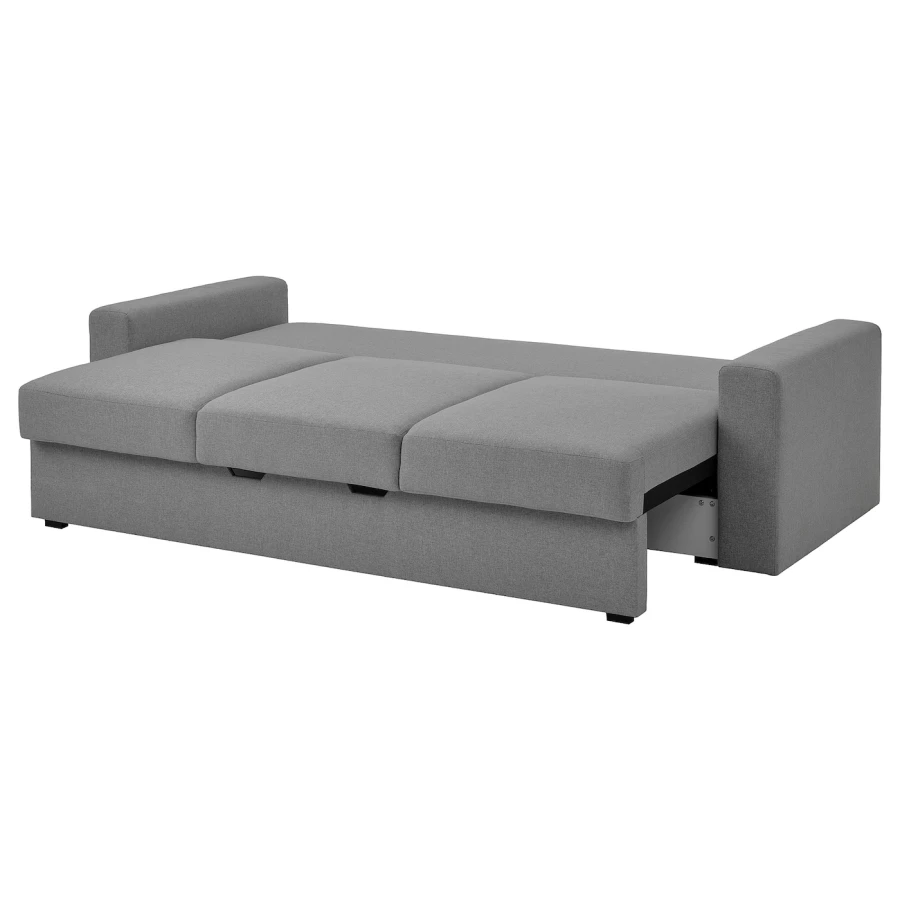 3-местный диван-кровать - IKEA BÅRSLÖV/BARSLOV/БЁРСЛОВ ИКЕА, 236х109х86 см, серый (изображение №1)