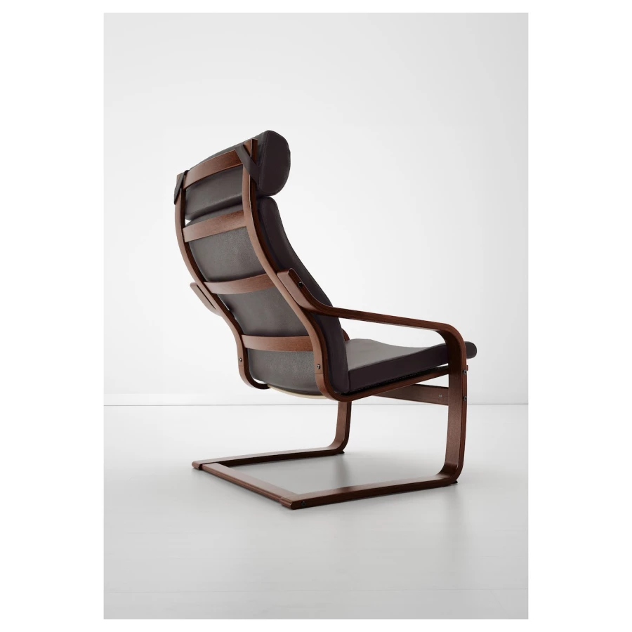 Кресло - IKEA POÄNG/POANG/ПОЭНГ ИКЕА, 68х82х100 см, коричневый (изображение №3)