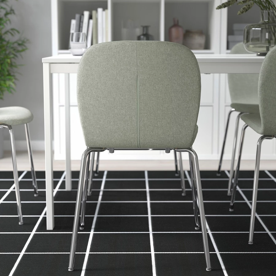 Стул - IKEA KARLPETTER/SEFAST,80х52х50 см,  зеленый/металлик, ИКЕА (изображение №3)