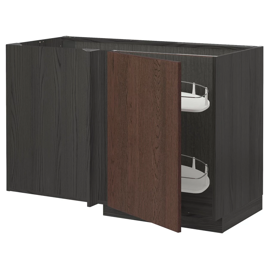 Напольный шкаф - METOD IKEA/ МЕТОД ИКЕА,  128х88 см, темно-коричневый/коричневый (изображение №1)