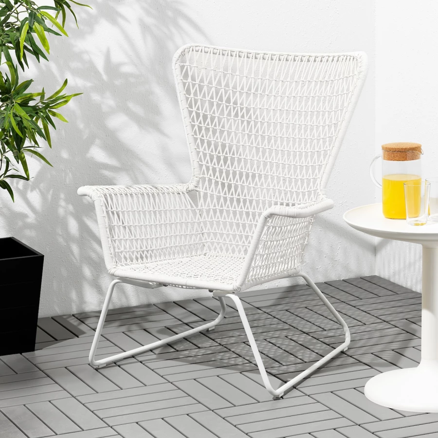 Садовое кресло - IKEA HÖGSTEN/HOGSTEN, белый, 93x78x74см, ХЁГСТЕН ИКЕА (изображение №3)