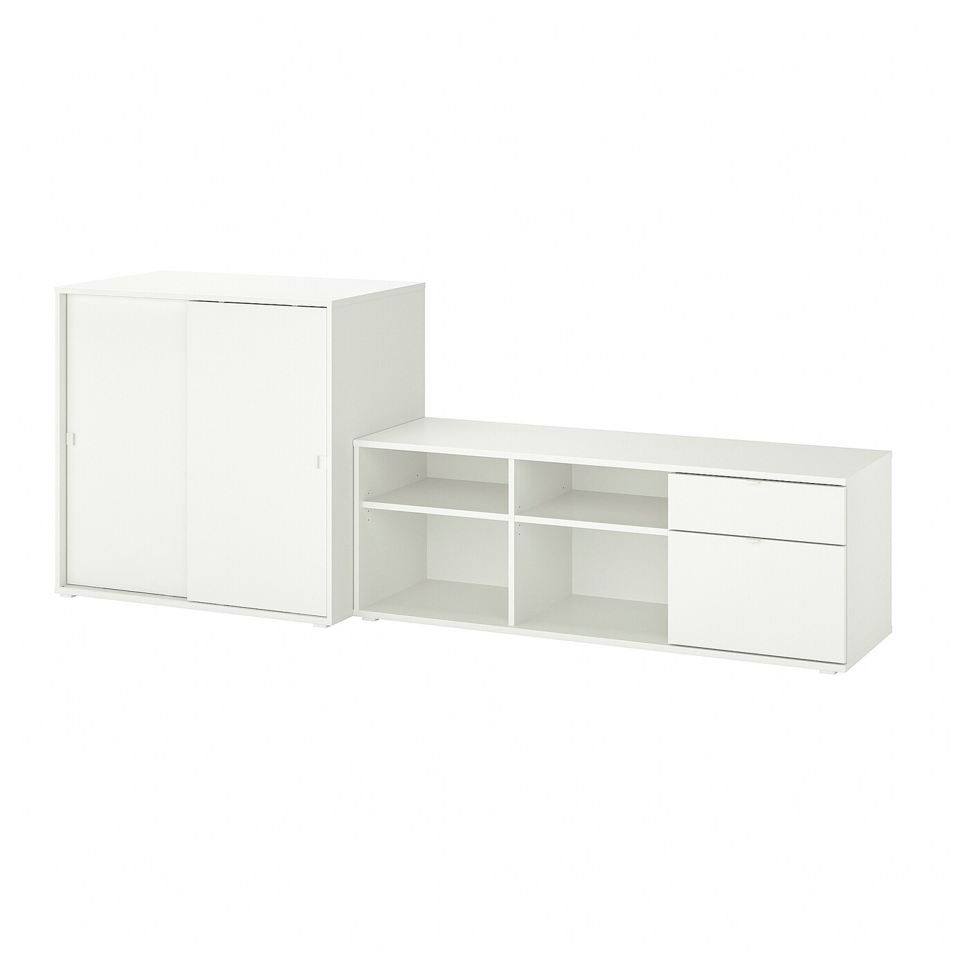 Шкаф для ТВ - IKEA VIHALS, 90x37x242cм, белый, ВИХАЛС ИКЕА