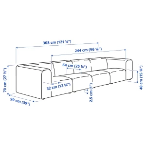 Второе фото. STOCKHOLM 2025 4-местный диван ИКЕА