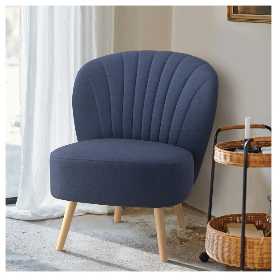 Кресло - IKEA BILLHAMN, 59х78х82 см, синий, БИЛЛХАМН ИКЕА (изображение №4)