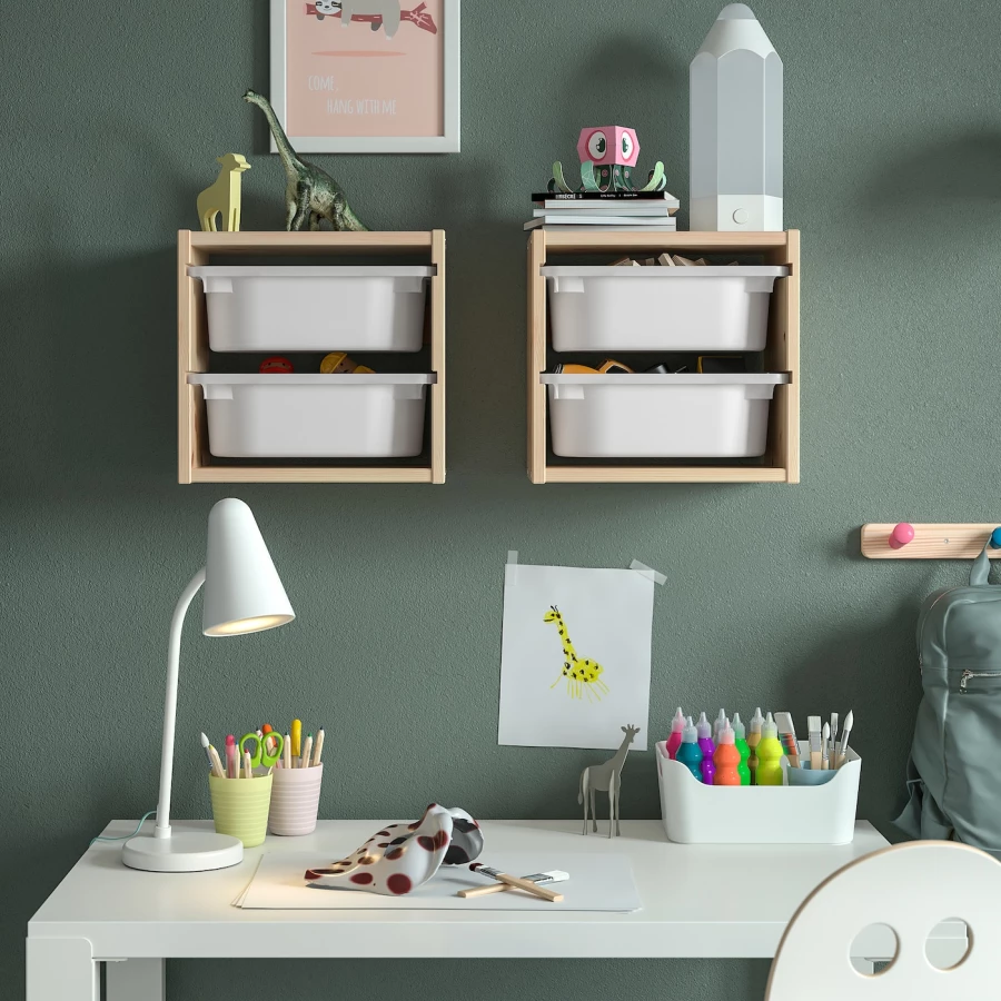Стеллаж детский - IKEA TROFAST, 32x21x30 см, светло-коричневый, ИКЕА (изображение №2)