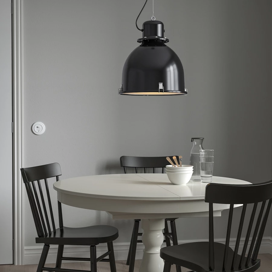 Подвесной светильник - SVARTNORA  IKEA / СУННЕБУ/ СВАРТИНОРА ИКЕА, 38 см, черный (изображение №2)