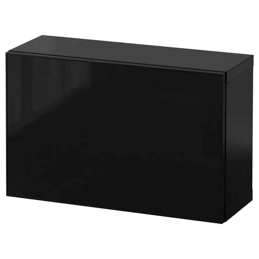 Комбинация навесного шкафа - IKEA BESTÅ/BESTA/БЕСТО ИКЕА, 38х22х60 см, черный глянцевый (изображение №1)