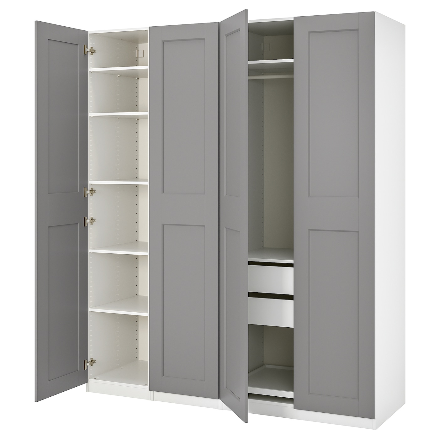 Шкаф - IKEA PAX/GRIMO/ПАКС/ГРИМО ИКЕА, 60х200х236,4 см, белый/темно-серый