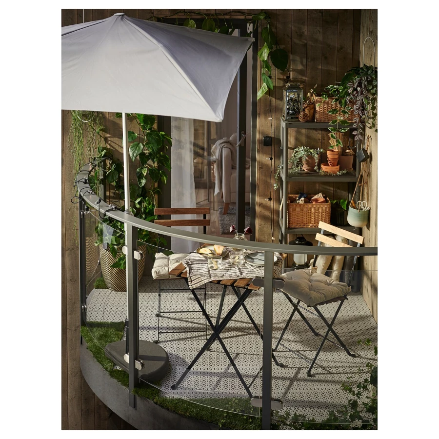 Складной комплект стула и стола - TÄRNÖ /TАRNО IKEA/ТЭРНО ИКЕА, 93х39х9 см, коричневый/ белый (изображение №8)