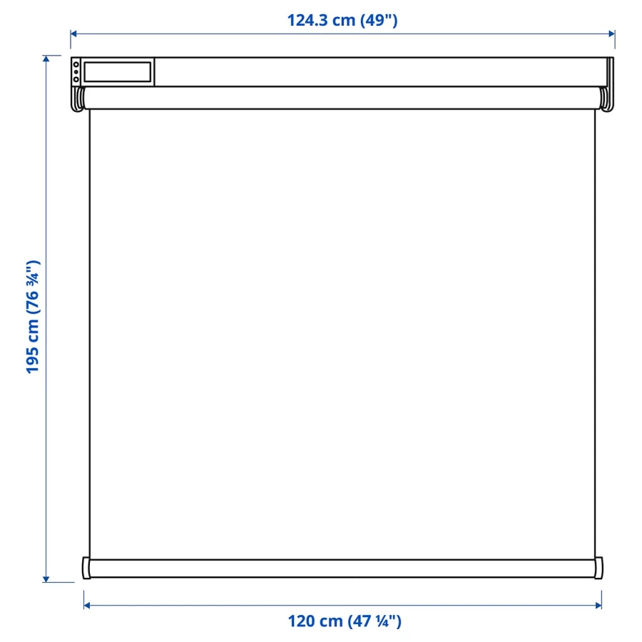 Рулонная штора (blackout) - IKEA FYRTUR, 195х120 см, серый, ФЮРТЮР ИКЕА (изображение №6)