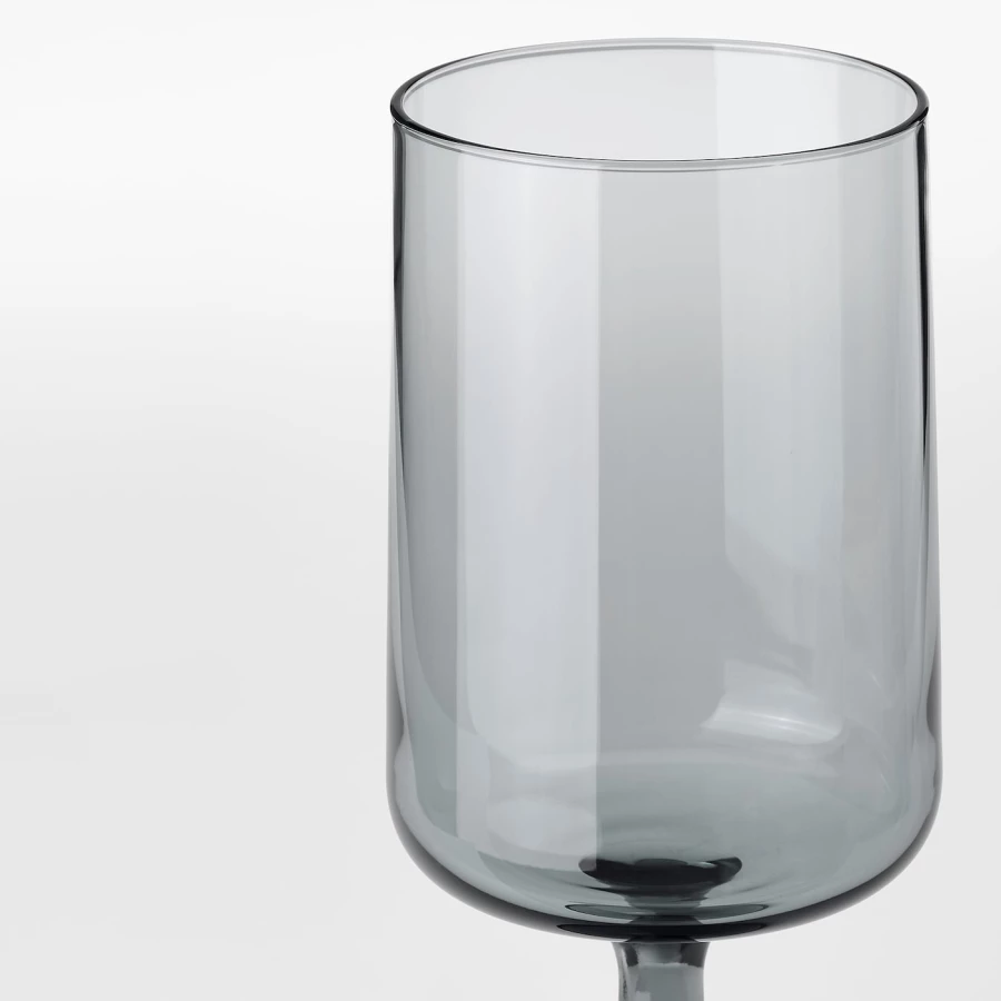 Набор бокалов для вина, 4 шт. - IKEA OMBONAD, 410 мл, серое стекло, ОМБОНАД ИКЕА (изображение №2)