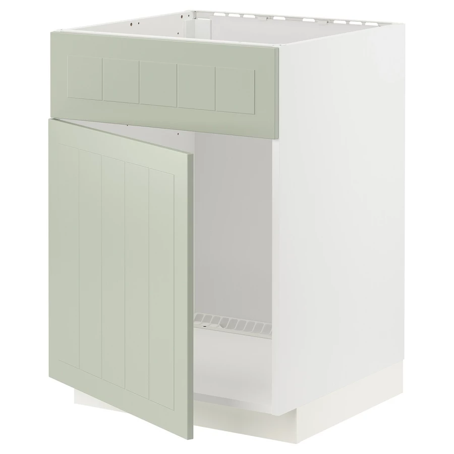 Напольный шкаф - METOD IKEA/ МЕТОД ИКЕА,  88х60 см, белый/светло-зеленый (изображение №1)