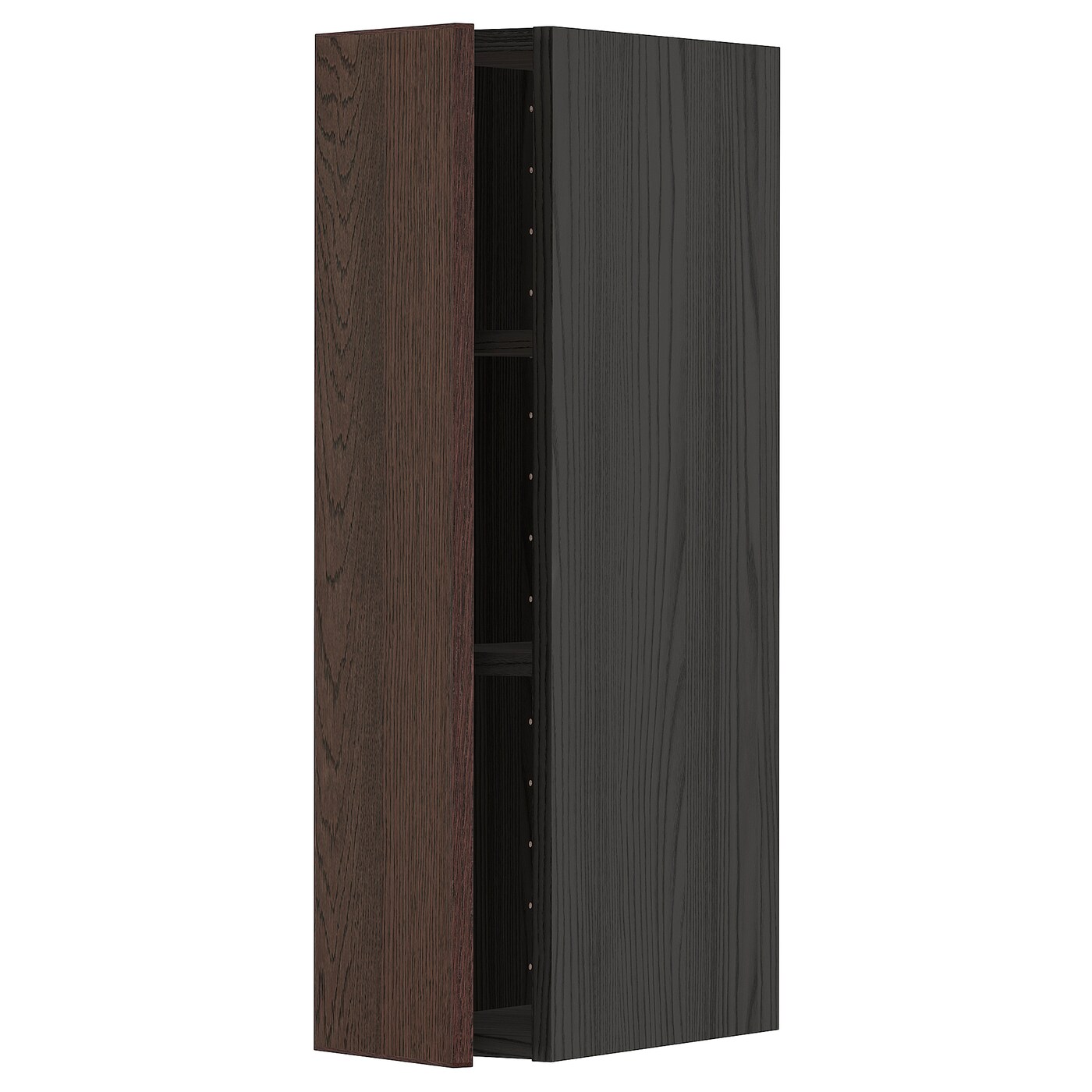 Навесной шкаф с полкой - METOD IKEA/ МЕТОД ИКЕА, 80х20 см, черный/коричневый