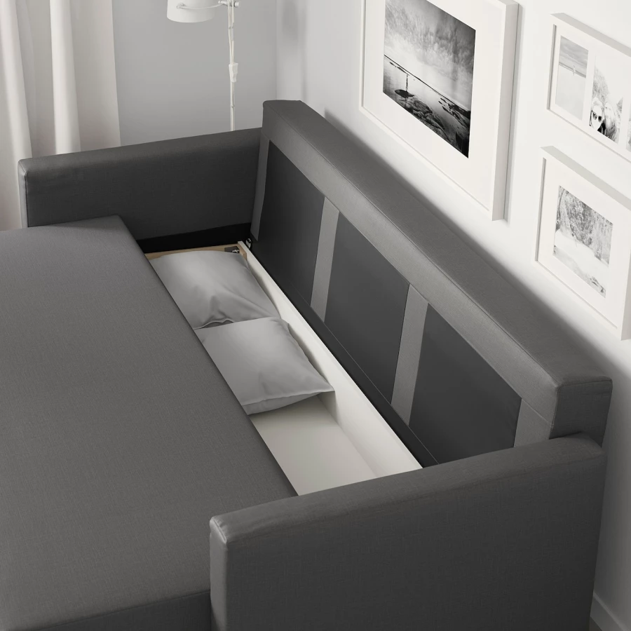 3-местный диван-кровать - IKEA FRIHETEN, 83x105x225см, черный, ФРИХЭТЕН ИКЕА (изображение №5)
