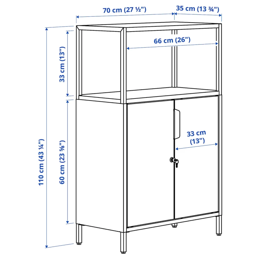 Шкаф с дверцей - TROTTEN IKEA/ТРОТТЕН ИКЕА, 35х70х110 см, белый (изображение №10)