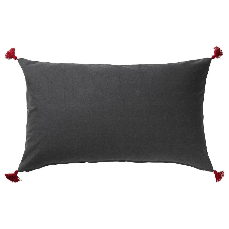 Подушка - SKOGSOLVON  IKEA/ СКОГСОЛВОН  ИКЕА, 40х65 см , черный/цветной (изображение №2)