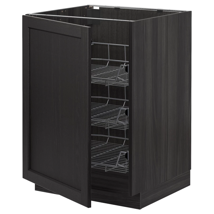 Напольный шкаф - METOD IKEA/ МЕТОД ИКЕА,  88х60 см, черный (изображение №1)