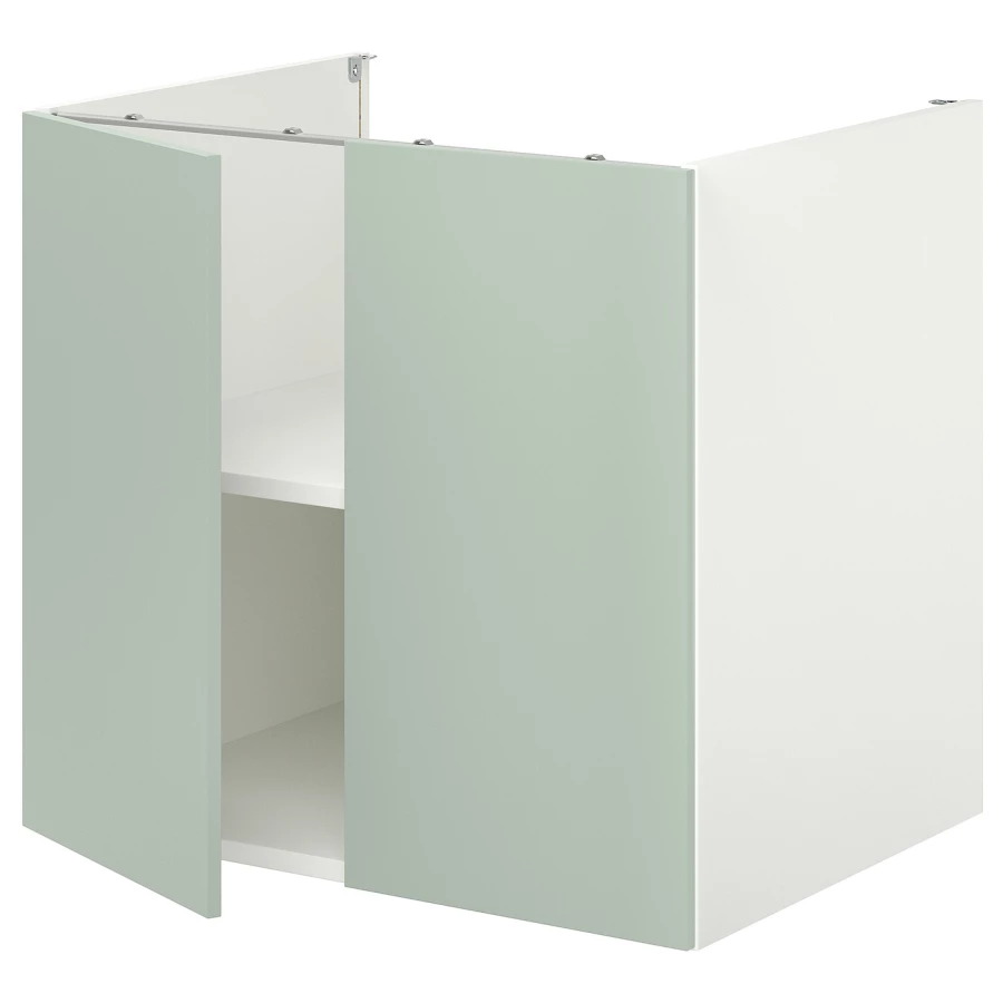 Напольный шкаф с полкой - IKEA ENHET, 75x62x80см, белый/светло-серый, ЭХНЕТ ИКЕА (изображение №1)